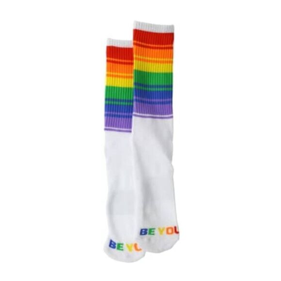 Pride Rainbow Crew Socks -O - Picture 1 of 4